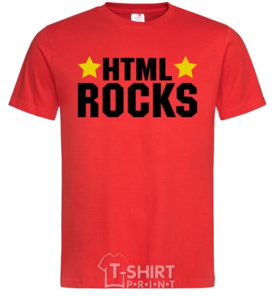 Мужская футболка HTML Rocks Красный фото