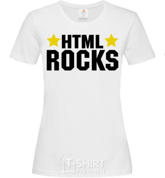 Женская футболка HTML Rocks Белый фото