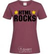 Women's T-shirt HTML Rocks burgundy фото