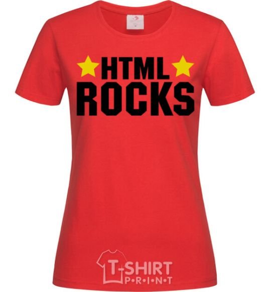 Women's T-shirt HTML Rocks red фото