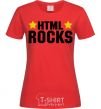 Women's T-shirt HTML Rocks red фото