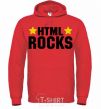 Men`s hoodie HTML Rocks bright-red фото