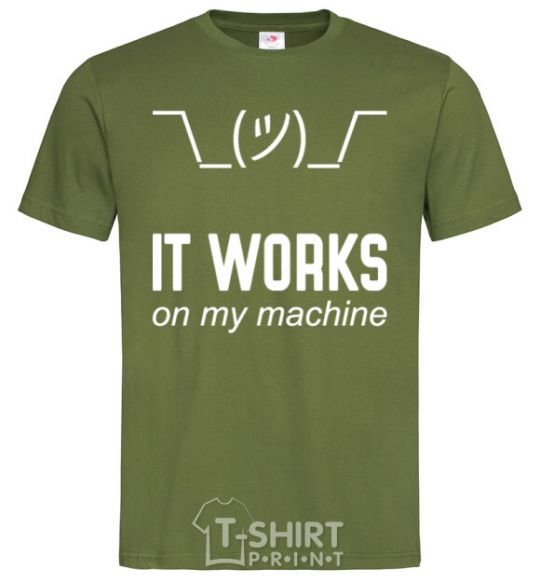 Men's T-Shirt It works on my machine millennial-khaki фото