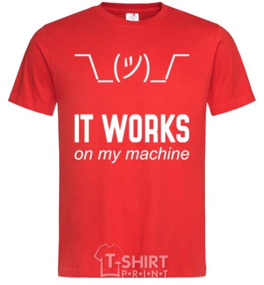 Men's T-Shirt It works on my machine red фото