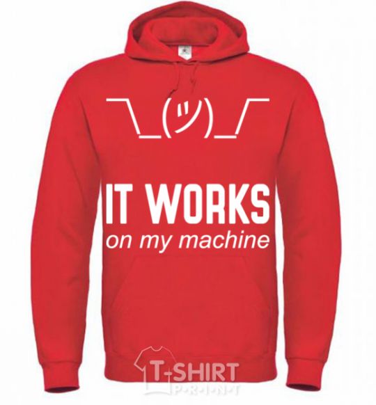 Men`s hoodie It works on my machine bright-red фото