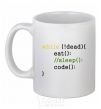 Ceramic mug While dead eat sleep code White фото