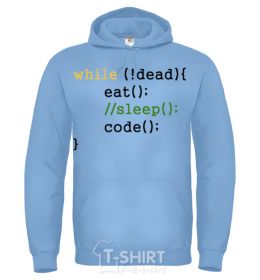 Men`s hoodie The Сodefather sky-blue фото