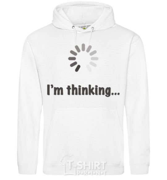 Men`s hoodie I'm thinking White фото