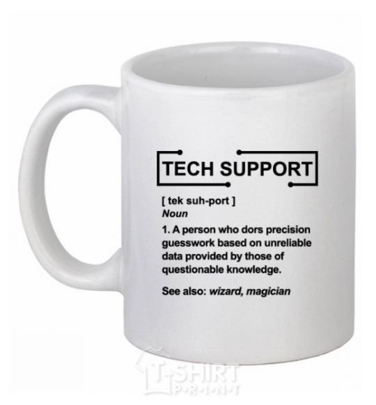 Чашка керамическая Tech support Белый фото