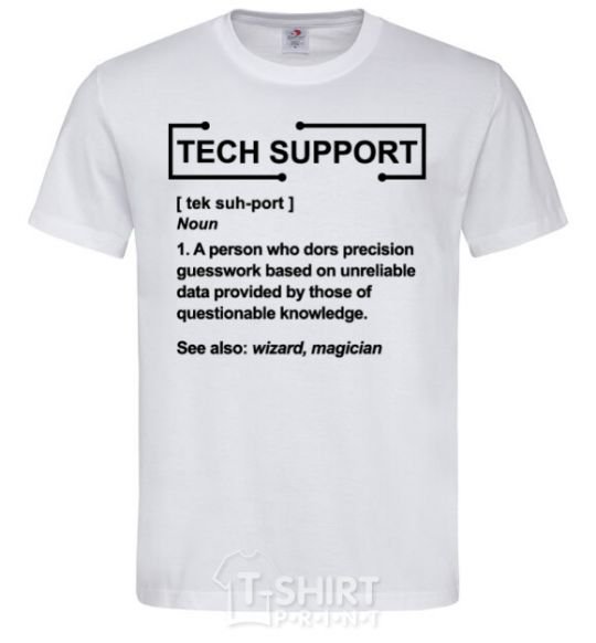 Мужская футболка Tech support Белый фото