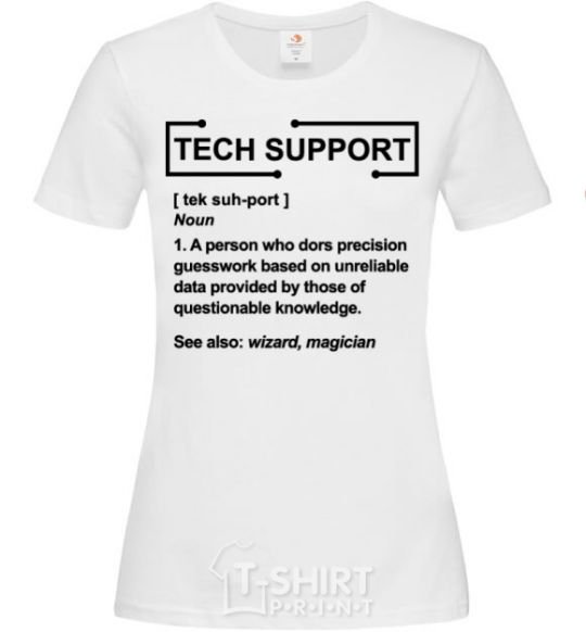 Women's T-shirt Tech support White фото