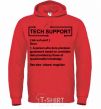 Men`s hoodie Tech support bright-red фото