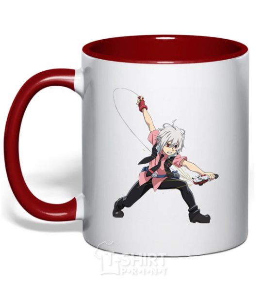 Mug with a colored handle Shu Kurenai red фото
