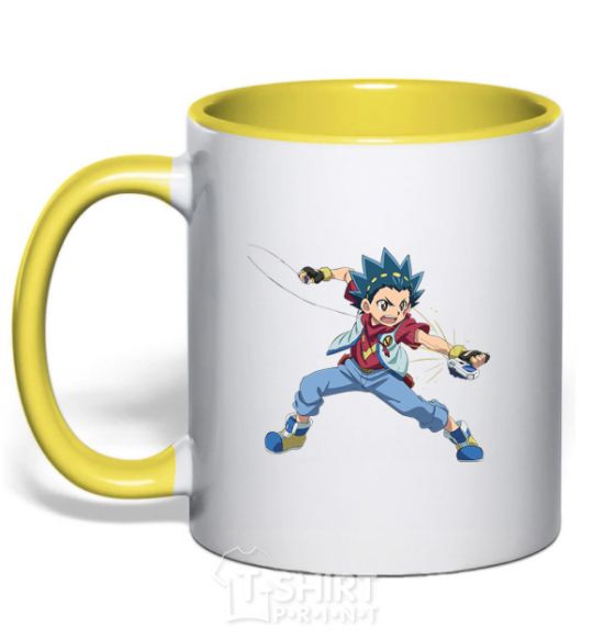 Mug with a colored handle Walt Aoi yellow фото