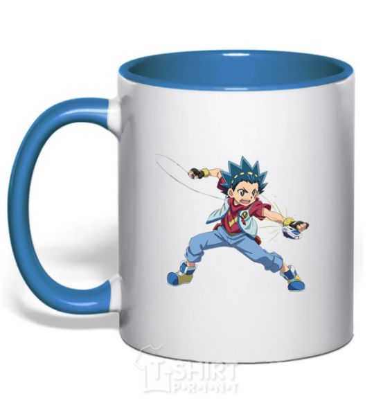 Mug with a colored handle Walt Aoi royal-blue фото