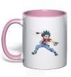 Mug with a colored handle Walt Aoi light-pink фото