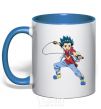 Mug with a colored handle Beyblade Walt Aoi royal-blue фото