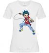 Women's T-shirt Beyblade Walt Aoi White фото