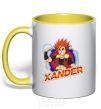 Mug with a colored handle Beyblade Xander yellow фото