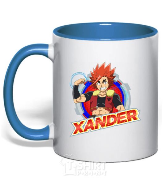 Mug with a colored handle Beyblade Xander royal-blue фото