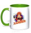 Mug with a colored handle Beyblade Xander kelly-green фото