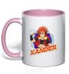 Mug with a colored handle Beyblade Xander light-pink фото