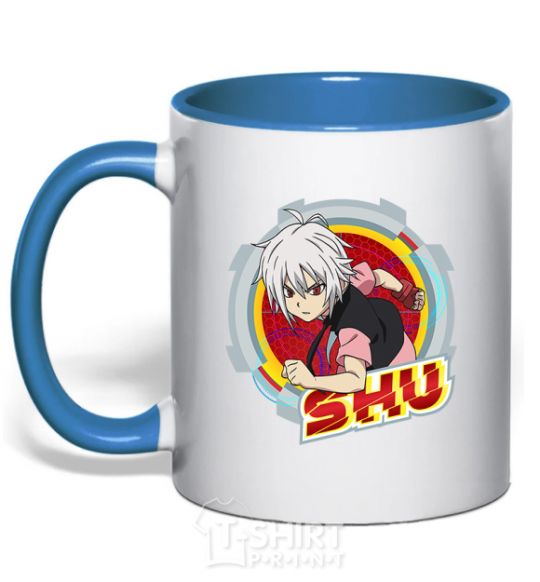 Mug with a colored handle Shu royal-blue фото