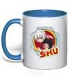 Mug with a colored handle Shu royal-blue фото