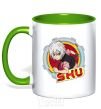 Mug with a colored handle Shu kelly-green фото