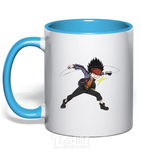 Mug with a colored handle Daina Kurogami sky-blue фото