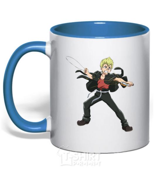 Mug with a colored handle Rantaro Kiyama royal-blue фото