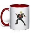 Mug with a colored handle Rantaro Kiyama red фото