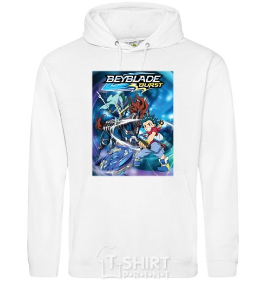 Men`s hoodie BEYBLADE BURST White фото