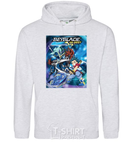 Men`s hoodie BEYBLADE BURST sport-grey фото