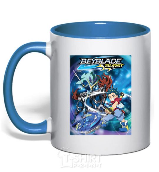 Mug with a colored handle BEYBLADE BURST royal-blue фото