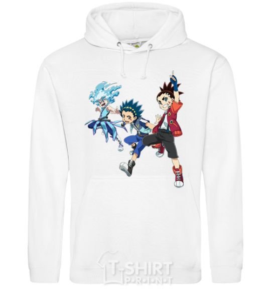 Men`s hoodie BEYBLADE BURST heroes White фото