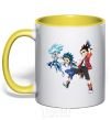 Mug with a colored handle BEYBLADE BURST heroes yellow фото