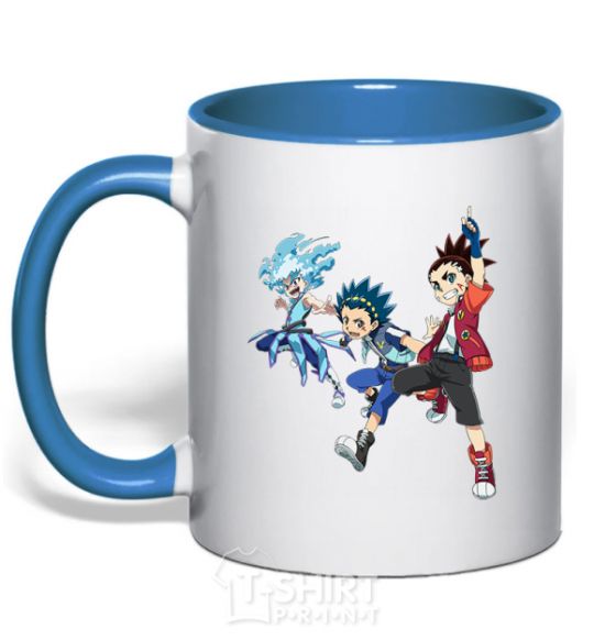 Mug with a colored handle BEYBLADE BURST heroes royal-blue фото