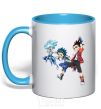 Mug with a colored handle BEYBLADE BURST heroes sky-blue фото