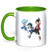 Mug with a colored handle BEYBLADE BURST heroes kelly-green фото