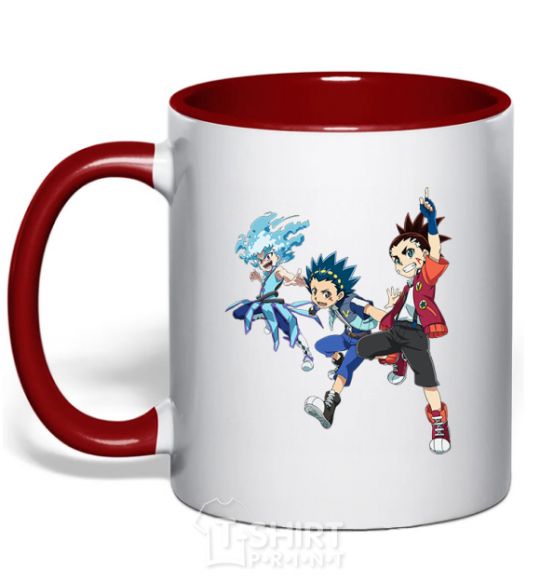 Mug with a colored handle BEYBLADE BURST heroes red фото