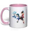 Mug with a colored handle BEYBLADE BURST heroes light-pink фото