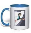 Mug with a colored handle Cuza card royal-blue фото