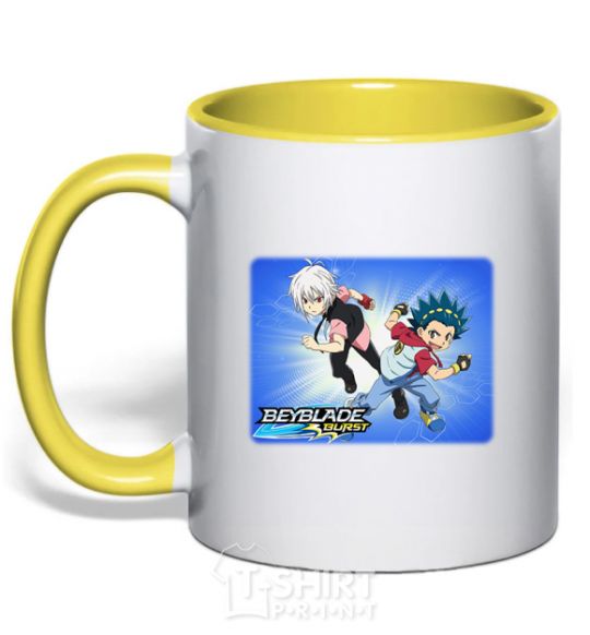 Mug with a colored handle BEYBURST yellow фото