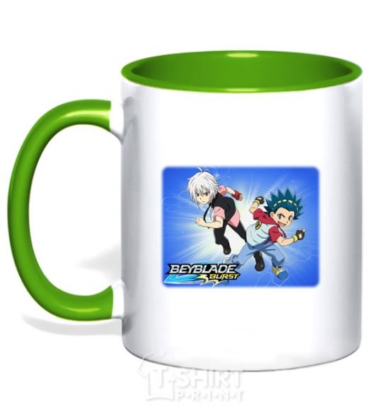 Mug with a colored handle BEYBURST kelly-green фото