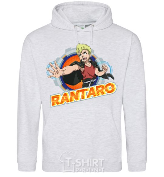 Мужская толстовка (худи) Rantaro Badge Серый меланж фото