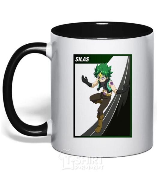 Mug with a colored handle Silas black фото