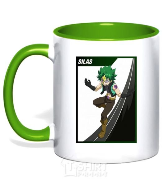 Mug with a colored handle Silas kelly-green фото