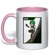 Mug with a colored handle Silas light-pink фото