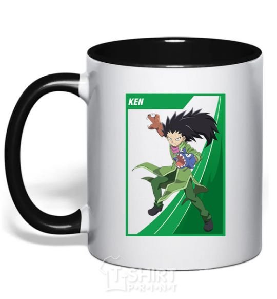 Mug with a colored handle Ken black фото